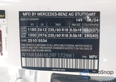 2024 Mercedes-Benz Glc 300 4Matic Suv from USA, damaged, VIN W1NKM4HB2RF172981